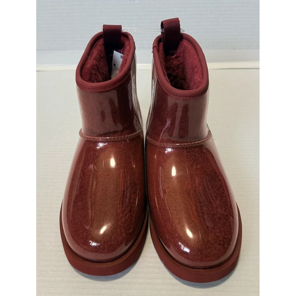 UGG Classic Clear Mini Samba Red Waterproof Boots 1113190 - Women's 7 - NEW NWT